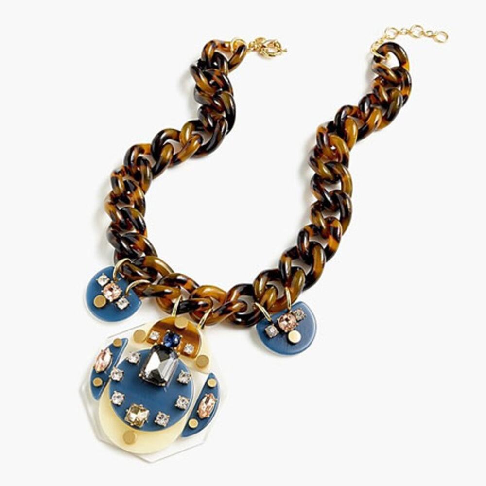 J. Crew Lucite and Crystal Statement Necklace